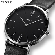YAZOLE Men's Simple Watch Men Casual Business for Watches jam tangan lelaki Original Waterproof Analog Sport Fashion Lea