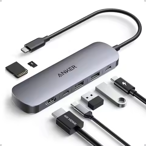 Anker USB C Hub, 7-in-1 Multi-Port USB Adapter for Laptop/Mac, 4K@60Hz USB C to HDMI Splitter, 85W M