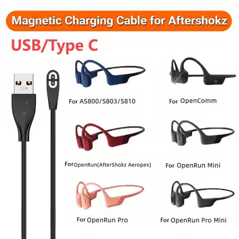 Magnetic Charging Cable USB /Type-C Charger Cable Replacement Charging Cable for Aftershokz Aeropex 