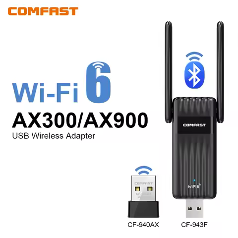 COMFAST 300-900M WiFi 6 BT 5.3 USB Adapter Dual Band 2.4/5G RTL8851BU Wireless Free Drive Network Ca