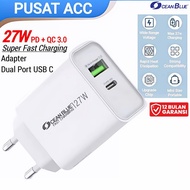 IPHONE Samsung 27W Dual Port USB Type C PD QC 3.0 27W Charger Head Adapter Fast Chargingiphone K59