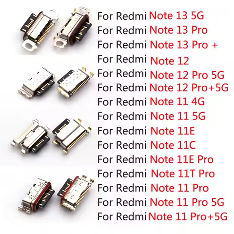 10pcs/lot New For Xiaomi Redmi Note 13 12 11 11E 11T Pro Plus 4G 5G USB Type-C Jack Charging Port Co