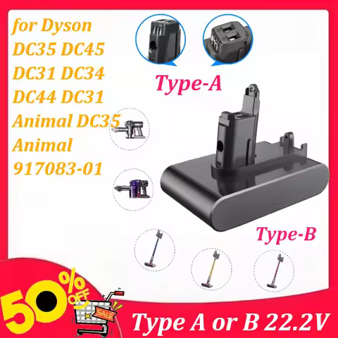 Type A or B 22.2V Vacuum Cleaner Rechargeable Battery for Dyson DC35 DC45 DC31 DC34 DC44 DC31 Animal