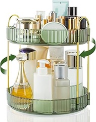 Boxalls Makeup Organiser Rotatable, 2 Tier Bathroom Organiser, 360 Degree Large Capacity Cosmetic St