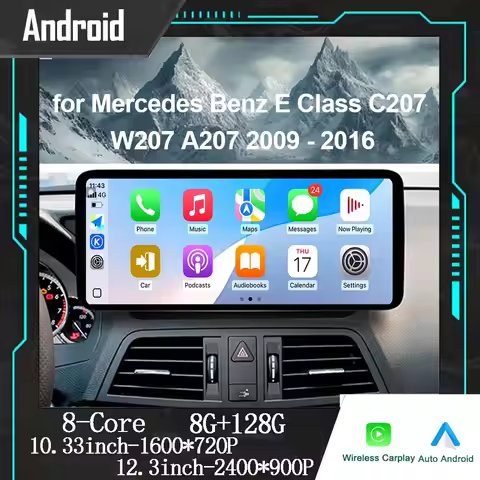GPS 4G+Wifi Android 15 For Mercedes Benz E Class C207 W207 A207 2009 - 2016 Wireless Carplay Car Rad