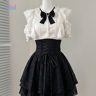 Blackberry Gift - Gothic Dark Subculture Lace Trim Outfit Set