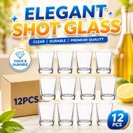 Elegant shot glass Clear 1BOX (12PCS) thick glass Shot Glass / Clear Glass Durable