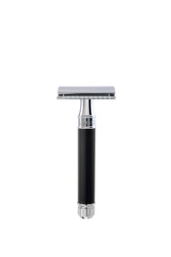 Edwin Jagger Double Edge Safety Razor With Long Handle (Blue) (Black)