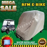 RFM E-BIKE WITH BACK PASSENGER SEAT COVER HIGH QUALITY WATER REPELLANT AND DUST PROOF BUILT IN BAG