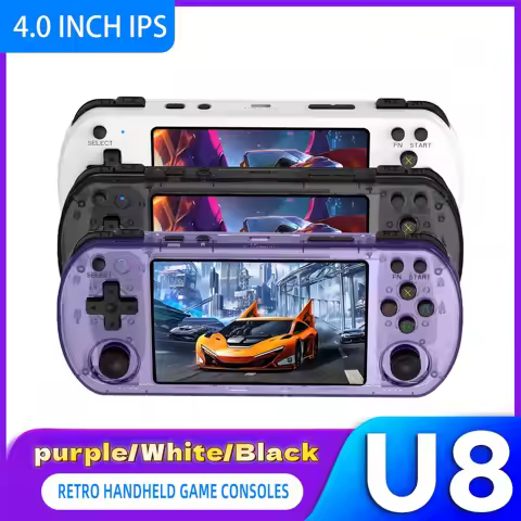 U8 Retro Handheld Game Console Retro Gaming Console Open-Source Linux 4.0 Inch 4K HD IPS 64GB 17500+