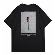 420father T-Shirt Sadness Rose Black X C9013P Cotton 24s