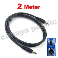 Kabel AUX RCA 1 - 1 / JECK 3.5MM -2METER- KABEL MIC - AUDIO - HITAM