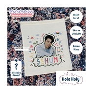EXO Canvas Drawstring Pouch Cute Photo Fankit Engene Freebies Gift Korean Kpop Gift (READY ALL MEMBE