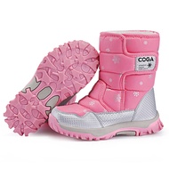 Ready Stock Children's Shoes Snow Boots  Cotton Fleece-Fleece Ski Warm Anti-Ski Student Winter Girls