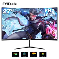 FYHXele 24 Inch/27inch/32inch Curved computer monitor 75Hz/165Hz 1080P/2K LCD Display Screen game mo