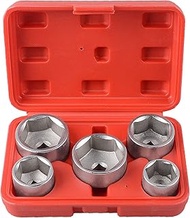 DAYUAN Oil Filter Wrench Remover Socket Set 5pc 3/8" Drive 24,27,32,36,38mm Cr-V 6pt