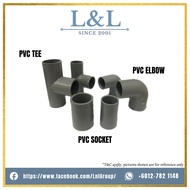 PVC pipe fitting connector/ Pemyambung Paip - Elbow/ TEE(T)/ Socket - 15mm(1/2"), 20mm(3/4")