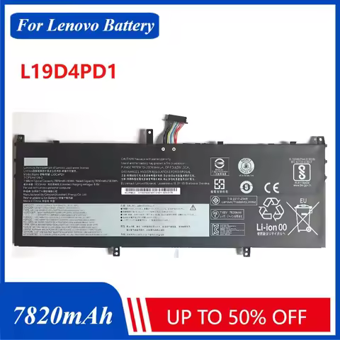 7820mAh L19D4PD1 Battery for Lenovo13ARE05 Yoga C64013IML 81UE0013AU Laptop Batteries