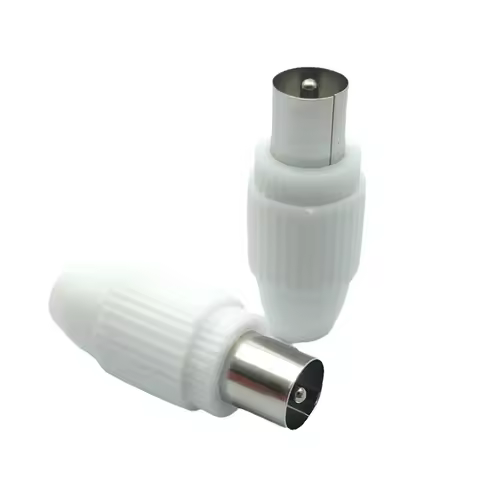 5pcs Straight antenna TV male solderless plug RF Video RF Cable Connector 9.5TV antenna plug