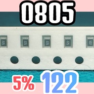 10pcs Chip resistor smd 122 1K2 5% size 2012 0805 1.2Kohm 1.2 Kohm 1.2K ohm 1.2Kohm