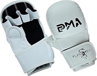 Pro Series Leather MMA Sparring & Grappling Fight Gloves - 7oz - ICE White