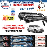 Proton X70 X50 Set Sepasang Genuine BOSCH Aerotwin Wiper Blade A853S AERO2417 24 Inch + 17 Inch Geel