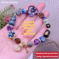 (wikacharms) evil eye with amethyst protection bracelet for ghost month