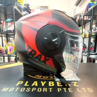 TRAX *PSB APPROVED T735 MATT RED BLACK HELMET