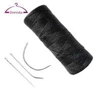 deevoka 1pc Strong Hair Track Weft Weave Sew Thread & Needle "J+I+C" Clip-in Black