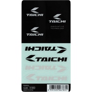 RS Taichi RSW034 Motorcycle Stickers, Black/Silver, Size: 5.5 x 3.0 inches (140 x 75 mm)