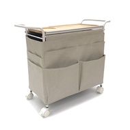 [特價]【日本TOYO CASE】木質桌板移動式多功能收納邊桌-DIY-2色可選經典米白