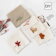 Handkerchief DIY Embroidery Kit Needlework Flower Cross Stitch Handwork Swing Handmade Craft Gift