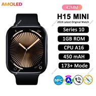 2024 H15 Mini S10 Women Smart Watch 42mm AMOLED NFC Compass Photo Album Sound Recorder Heart Rate Sm