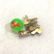 Set Bekel Biji 6pcs Bola Paket Silver Gold Mini Karet Logam Kepingan Pantul Kecil Warna Warni Karakt