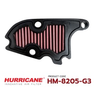 HURRICANE กรองอากาศมอเตอร์ไซต์ผ้าแดง & สแตนเลส Vespa ( LT125  LX125  LX150 ) HM-8205