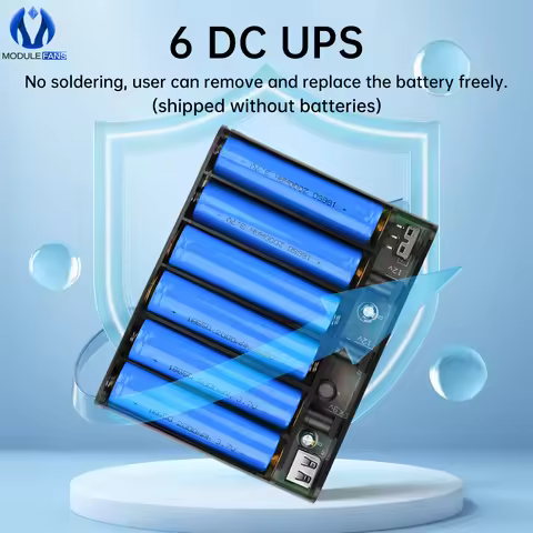 DIY 6pcs 18650 Li-ion battery Power Bank UPS Kit with Removable Battery Case for Optical Cat Router 
