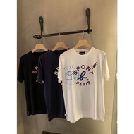 Agnes b.sport Classic Letter Lightning logo Printed Short Sleeve 100% Cotton Loose Casual All-Match 