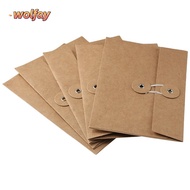 YOLANDA 10 PCS Envelope Pockets Button Mail Postcard Brown