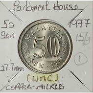 ( Syiling ) 50 Sen 1977 ( UNC ) Malaysia Parliament House