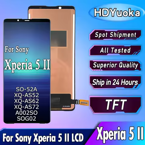 6.1" TFT For Sony Xperia 5 II LCD SO-52A XQ-AS52 XQ-AS62 XQ-AS72 Display Screen Touch Digitizer Asse