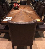 Wellington 1 +12 Dining SET With Oak Veneer 11ft (9ft + 2ft ext ) x 4ft TABLE in the Solid Wood Fra