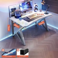 電腦枱 [升級桌面加厚款]暖白+灰架80cm 包安裝送貨-電競枱 遊戲檯 寫字枱 辦公枱 電腦桌