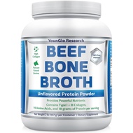 Bone Broth Beef Protein Powder - 2 lb, Unflavored - High Collagen & Gelatin from Grass Fed Bovine - 