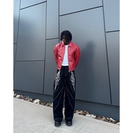 Seluar longgar grunge jeans baggy jeans men y Seluar jeans bersulam retro jalanan Amerika dengan kak