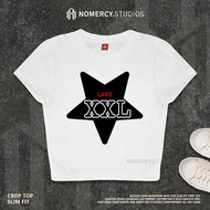 KATUN NORACY.STUDIOS - CROP TOP STAR XXL LANY SONG | ROCK MUSIC METAL BAND | GRUNGE CROPTOP WHITE SK