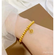 Fu Brand Bracelet Sand Gold Inheritance Pendant Gold Bracelet Imitation Gold Plain Circle Fu Charact