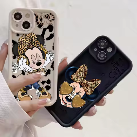Leopard Painted Minnie Case For Samsung Galaxy M54 M36 F06 M16 M15 M34 M23 M31 M51 A22 M30S M20 M11 