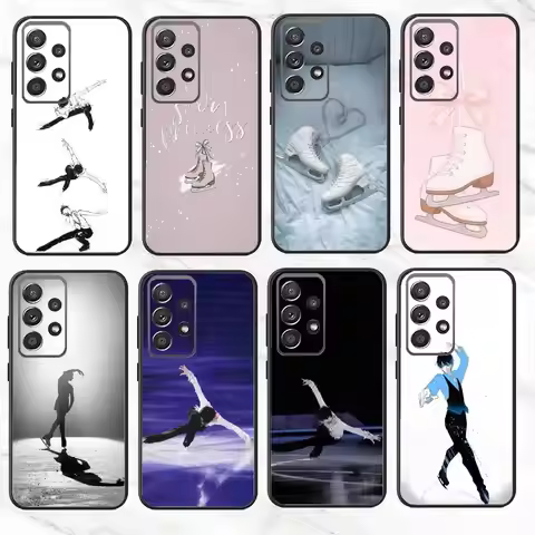 I-Ice Skating Phone Case For Samsung S25,S24,S21,S22,S23,S30,Ultra,S20,Plus,Fe,Note,10,9,5G Black Co
