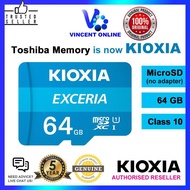 ♥【COD】Free ส่ง Adapter + Card Reader + 100% เดิมแท้ Sd Card ^ Sd การ์ด128Gb ^ KIOXIA / Toshiba EXCERIA MicroSDXC 64GB Class 10 100เมกะไบต์/วินาที Micro SD Memory Card (เดิมชื่อ