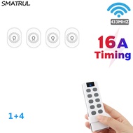 SMATRUL Wireless Switch Light  Mini Electrical 433Mhz RF 10 Key Remote Control Relay Timer Receiver Smart Home